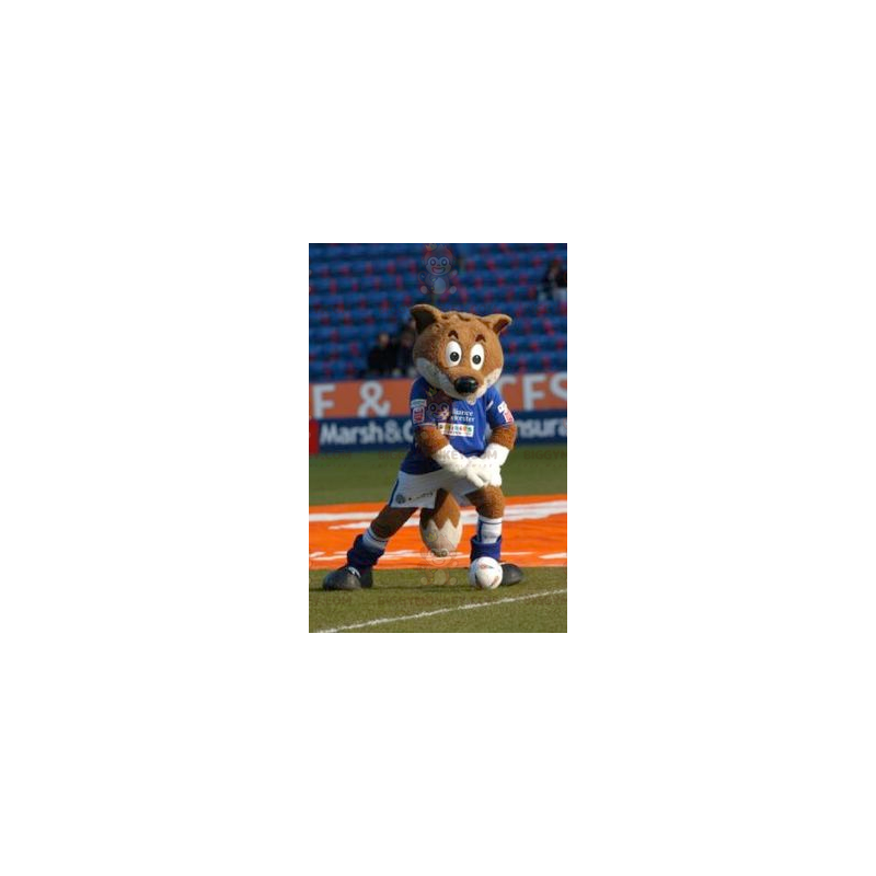 Bruine vos BIGGYMONKEY™ mascottekostuum in sportkleding - Bruine vos BIGGYMONKEY™ mascottekostuum in sportkleding -