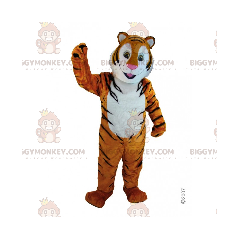 Hymyilevä tiikeri BIGGYMONKEY™ maskottiasu - Biggymonkey.com Hymyilevä tiikeri BIGGYMONKEY™ maskottiasu - Biggymonkey.com