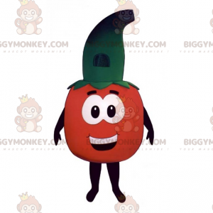 Traje de mascote Tomate BIGGYMONKEY™ com chapéu de bruxa –