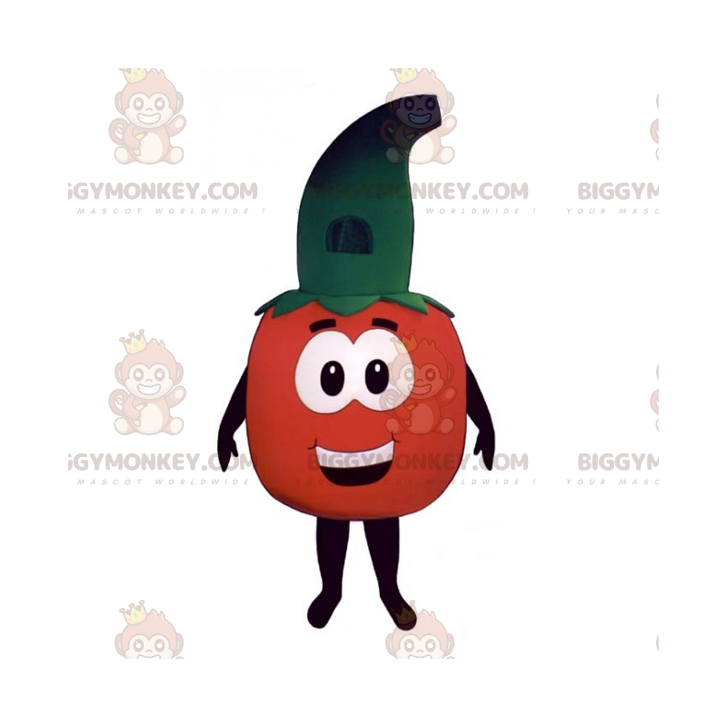Tomat BIGGYMONKEY™ maskotkostume med heksehat - Biggymonkey.com