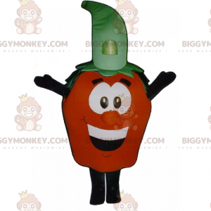 Traje de mascote Tomato BIGGYMONKEY™ com rosto sorridente - Mascote de frutas - BIGGYMONKEY_016991 - BiggyMonkey.com