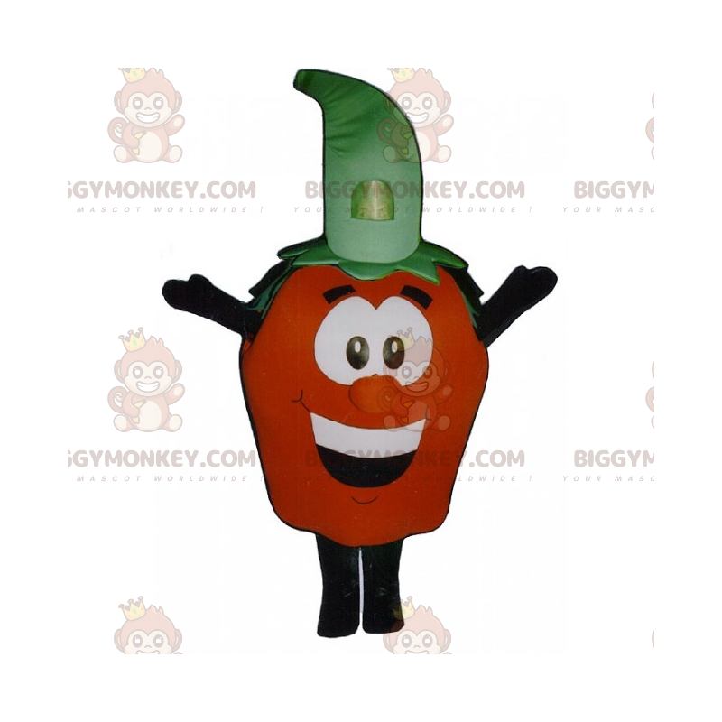 Disfraz de mascota Tomate BIGGYMONKEY™ con cara sonriente -