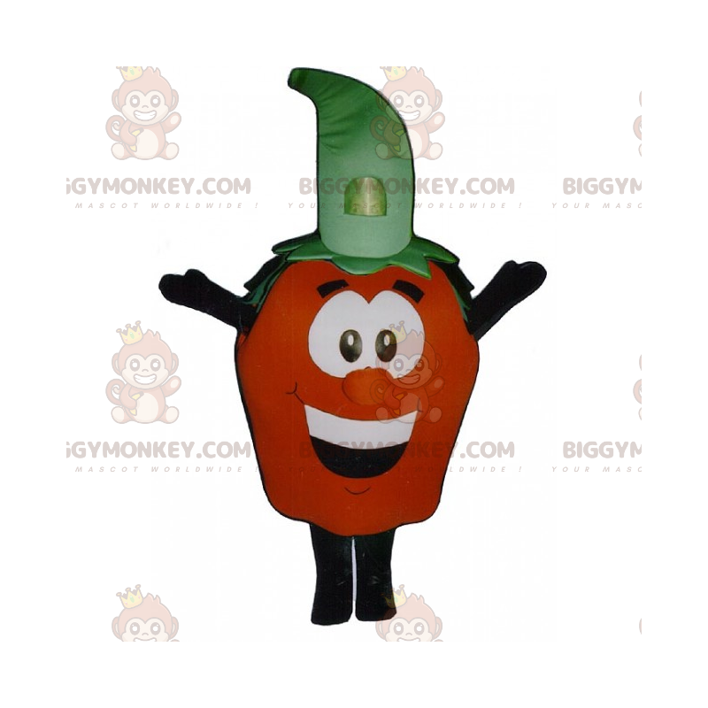 Tomat BIGGYMONKEY™ maskotdräkt med leende ansikte - BiggyMonkey Tomat BIGGYMONKEY™ maskotdräkt med leende ansikte - BiggyMonkey