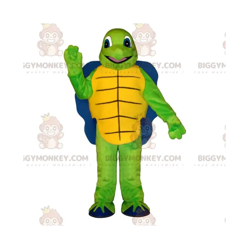 Schildpad mascottekostuum BIGGYMONKEY™ met blauwe schelp - Schildpad mascottekostuum BIGGYMONKEY™ met blauwe schelp -
