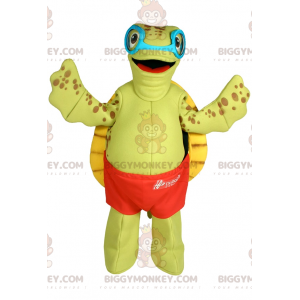 Στολή μασκότ Turtle BIGGYMONKEY™ με μαγιό και γυαλιά -