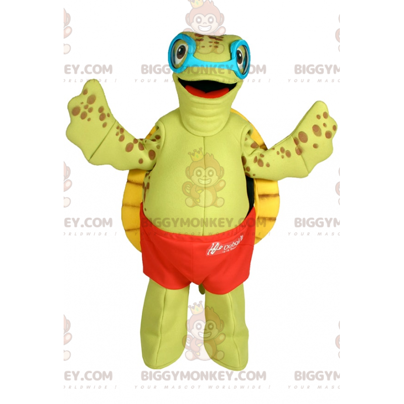 Disfraz de mascota Turtle BIGGYMONKEY™ con bañador y gafas - Disfraz de mascota Turtle BIGGYMONKEY™ con bañador y gafas -