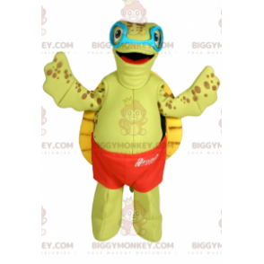  Costume da mascotte tartaruga BIGGYMONKEY™ con costume da bagno e occhiali - Mascotte di tartarughe - BiggyMonkey.com
