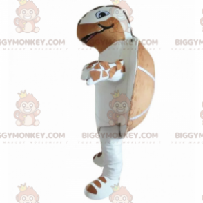 Στολή μασκότ με λευκή και καφέ χελώνα BIGGYMONKEY™ - Μασκότ χελωνών - BIGGYMONKEY_016999 - BiggyMonkey.com