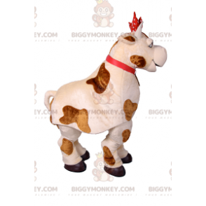 Kostým maskota Cow BIGGYMONKEY™ s červenou mašlí a zvonkem - Krávy maskoti - BIGGYMONKEY_017011 - BiggyMonkey.com