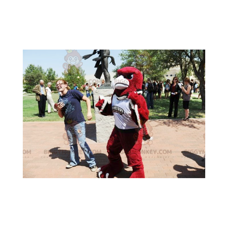 BIGGYMONKEY™ Mascot Costume Red Black and White Eagle In BIGGYMONKEY™ Mascot Costume Red Black and White Eagle In