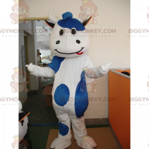 White and Blue Cow BIGGYMONKEY™ Mascot Costume - Biggymonkey.com