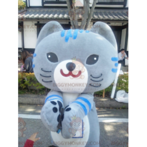 Disfraz de mascota estilo manga de gato azul y gris gordo BIGGYMONKEY™ - Mascotas gato - BIGGYMONKEY_02085 - BiggyMonkey.com