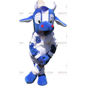Kostým maskota BIGGYMONKEY™ z modré hovězí kůže - Krávy maskoti - BIGGYMONKEY_017033 - BiggyMonkey.com