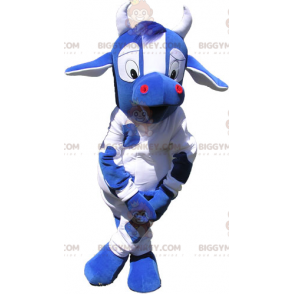 Sininen lehmännahkainen BIGGYMONKEY™ maskottiasu - Lehmän maskotit - BIGGYMONKEY_017033 - BiggyMonkey.com