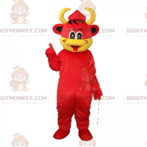 Kostým maskota BIGGYMONKEY™ z červené hovězí kůže –