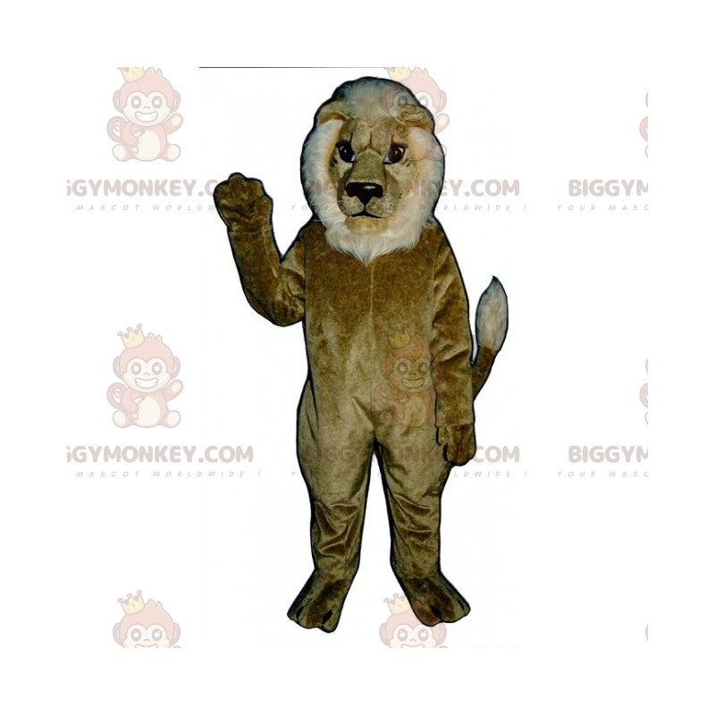 Costume mascotte BIGGYMONKEY™ leone dalla criniera bianca -