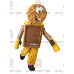 Kostým maskota BIGGYMONKEY™ s čokoládovým dortem –