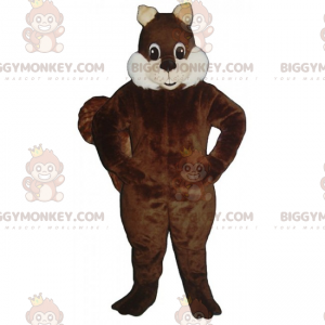 Στολή μασκότ σκίουρου BIGGYMONKEY™ με απαλά λευκά μάγουλα -