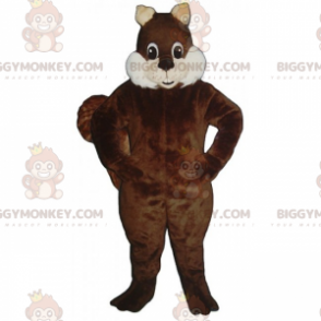Στολή μασκότ σκίουρου BIGGYMONKEY™ με απαλά λευκά μάγουλα -