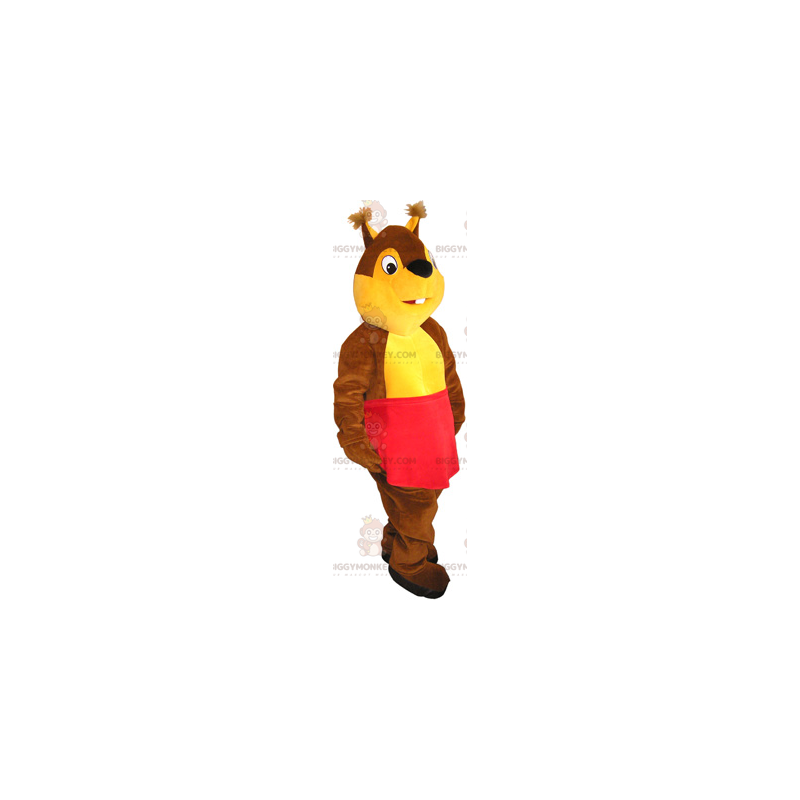 Στολή μασκότ Squirrel BIGGYMONKEY™ με κόκκινη ποδιά - Μασκότ σκίουρων - BIGGYMONKEY_017092 - BiggyMonkey.com