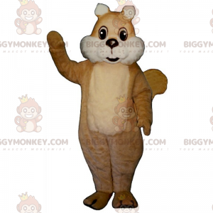 Αξιαγάπητη στολή μασκότ BIGGYMONKEY™ με μπεζ σκίουρο -