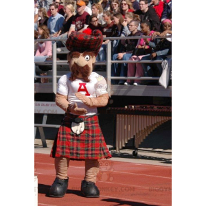 BIGGYMONKEY™ Mustachioed skotsk plaid Kilt maskotkostume -
