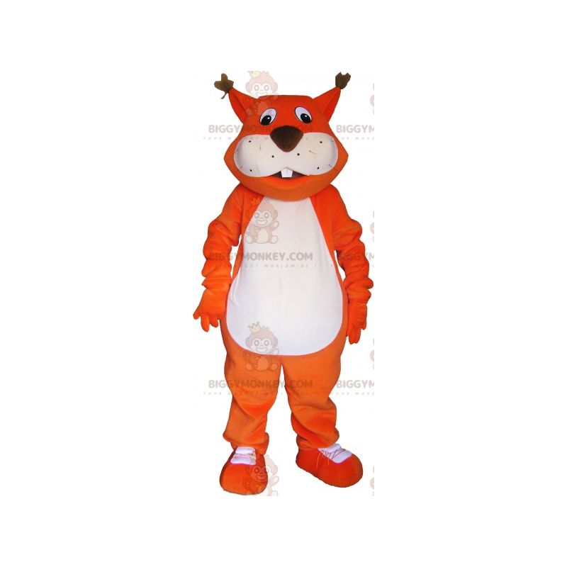 Rode en witte eekhoorn BIGGYMONKEY™ mascottekostuum - Rode en witte eekhoorn BIGGYMONKEY™ mascottekostuum -