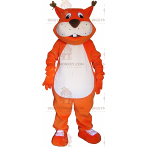 Traje de mascote de esquilo vermelho e branco BIGGYMONKEY™ –
