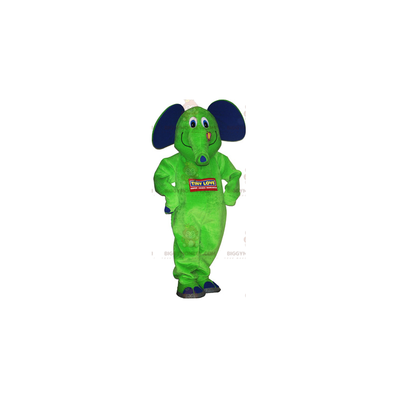 Costume de mascotte BIGGYMONKEY™ d'éléphant avec son papillon - Costume de mascotte BIGGYMONKEY™ d'éléphant avec son papillon -