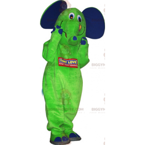  Costume da mascotte Elefante BIGGYMONKEY™ con farfalla - Mascotte di elefanti - BIGGYMONKEY_017117 - BiggyMonkey.com