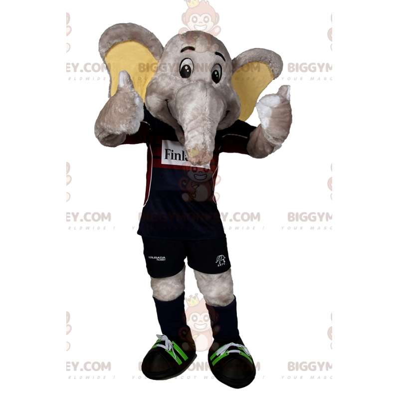 BIGGYMONKEY™ Costume da mascotte elefante in costume da calcio BIGGYMONKEY™ Costume da mascotte elefante in costume da calcio