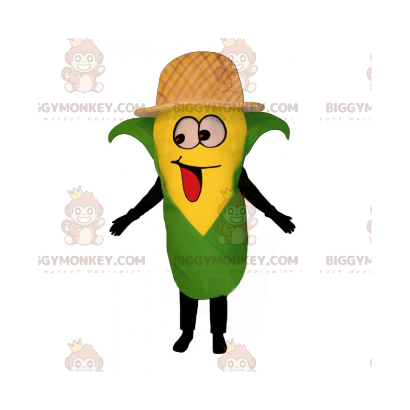 Costume de mascotte BIGGYMONKEY™ d'épi de mais avec chapeau -