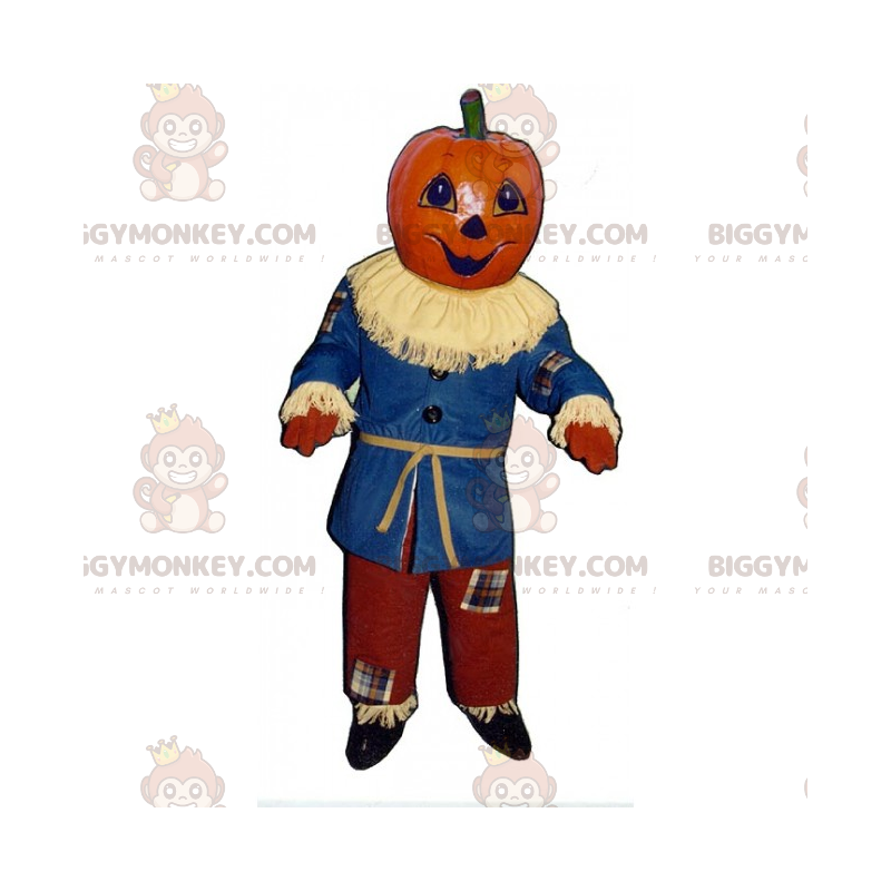 Pumpkin Head Scarecrow BIGGYMONKEY™ Mascot Costume -