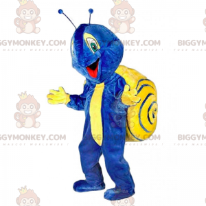 Blue and Yellow Snail BIGGYMONKEY™ Mascot Costume -