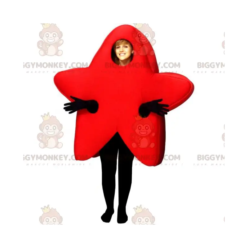 Costume de mascotte BIGGYMONKEY™ d'étoile rouge - Costume de mascotte BIGGYMONKEY™ d'étoile rouge -