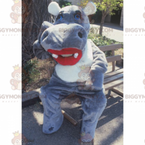 Hippopotamus BIGGYMONKEY™ Mascot Costume with Lipstick -