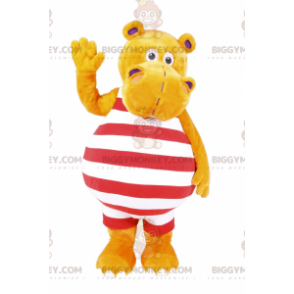 BIGGYMONKEY™ Mascot Costume Hippo in Striped Swimsuit - Hippopotamus mascots - BIGGYMONKEY_017174 - BiggyMonkey.com