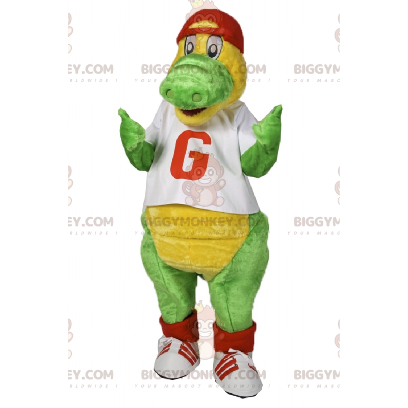 Disfraz de mascota de dinosaurio BIGGYMONKEY™ con camiseta y Disfraz de mascota de dinosaurio BIGGYMONKEY™ con camiseta y