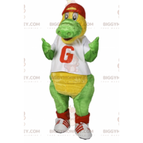 BIGGYMONKEY™ dinosaur mascot costume with teeshirt and cap -