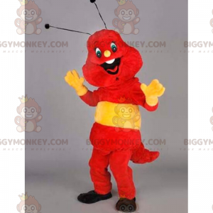 Kostým maskota BIGGYMONKEY™ s úsměvem červeného a žlutého hmyzu