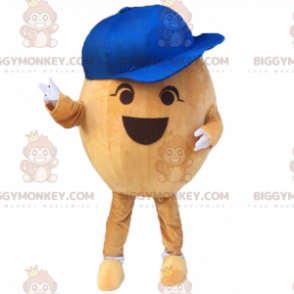 Traje de mascote de ovo BIGGYMONKEY™ com gorro azul –
