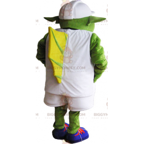 Kostým maskota Ogre BIGGYMONKEY™ s bílým outfitem a čepicí –