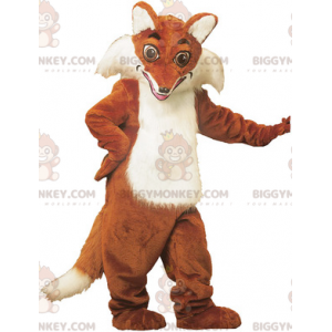 Very realistic orange and white fox BIGGYMONKEY™ mascot costume