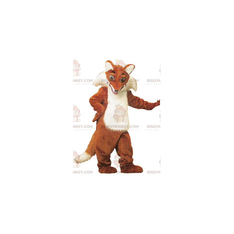 Very realistic orange and white fox BIGGYMONKEY™ mascot costume