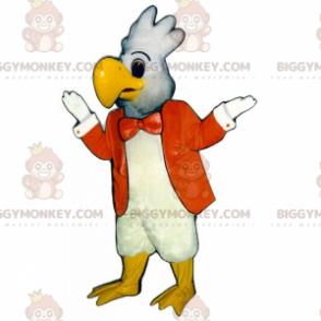 Fågel BIGGYMONKEY™ maskotdräkt med jacka och fluga - Fågelmaskot - BIGGYMONKEY_017229 - BiggyMonkey.com