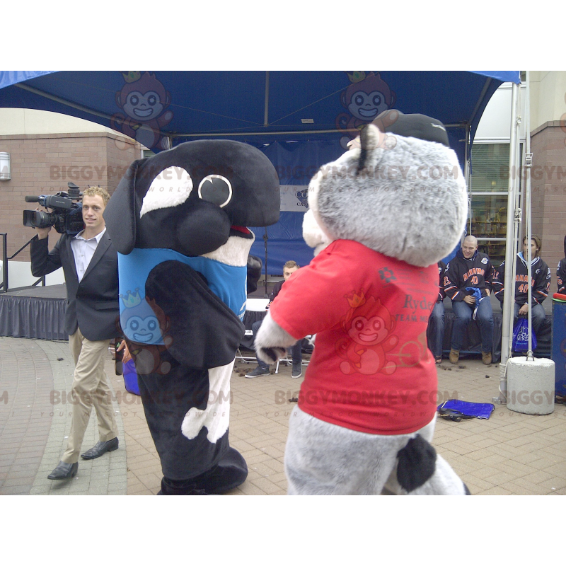 Zeer schattig zwart-wit Orca BIGGYMONKEY™ mascottekostuum - Zeer schattig zwart-wit Orca BIGGYMONKEY™ mascottekostuum -