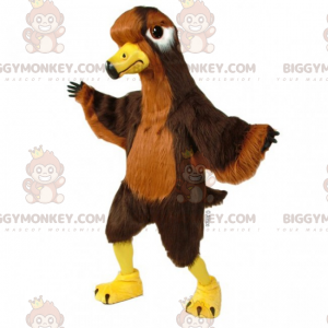 Brauner und gelber Vogel BIGGYMONKEY™ Maskottchen-Kostüm -