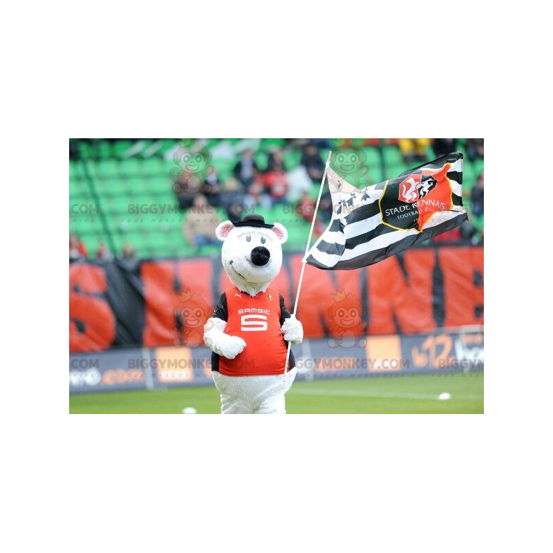 Vit mus BIGGYMONKEY™ maskotdräkt i sportkläder - BiggyMonkey Vit mus BIGGYMONKEY™ maskotdräkt i sportkläder - BiggyMonkey