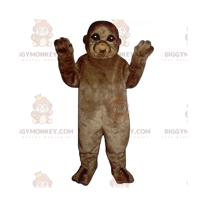 Disfraz de mascota BIGGYMONKEY™ de león marino marrón - Disfraz de mascota BIGGYMONKEY™ de león marino marrón -