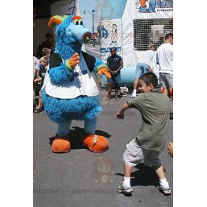 Cute Furry Blue Monster BIGGYMONKEY™ Mascot Costume -